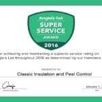 classic insulation earns esteemed 2016 angies list super service award