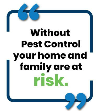 Image of text saying ``Without Pest Control your home and family are at risk.``